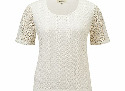 Viyella Crochet Top, Ivory