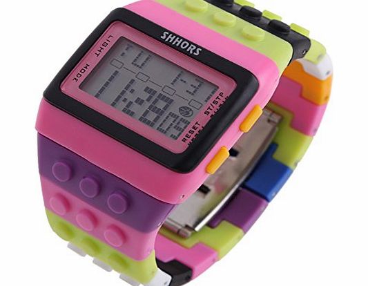 Vktech Children Kids Swimming LED Sports Digital Wrist Watch Waterproof New (Pink B)