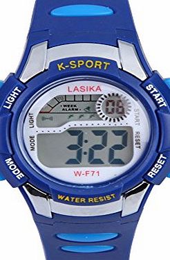 Vktech Children Kids Swimming Sports Digital Wrist Watch w-F71 30M Waterproof (Blue)