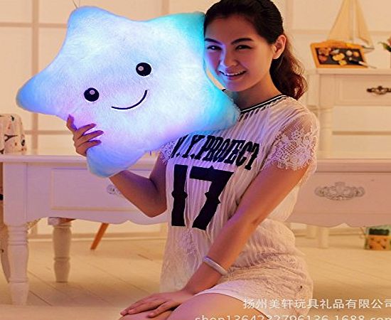 Vktech Dream Colorful Glow LED Luminous Light Pillow Cushion Cosy Soft Relax Gift (Star II)