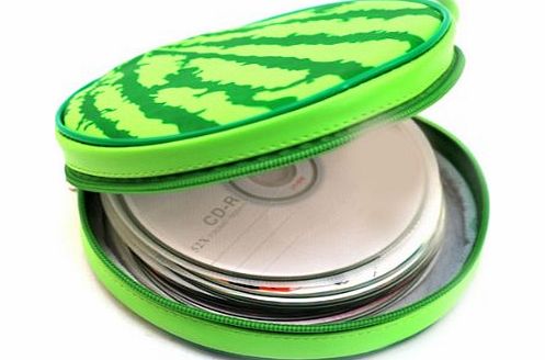 Vktech DVD Case Organizer 24 Capacity Watermelon CD Game Disc Wallet Holder Storage