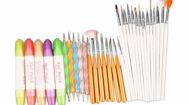 Vktech Nail Art Design Set Dotting Painting Polish Brush Pen Tools (32Pcs)