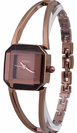 Vktech New Stylish Elegant Women Ladies Square Steel Quartz Bracelet Wrist Watch