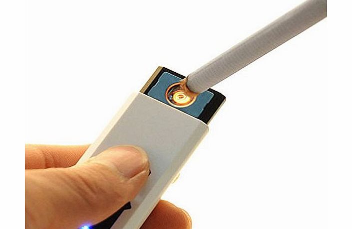 Vktech Windproof Rechargeable Flameless Cigarette No Gas e-Lighter USB Lighter (White)