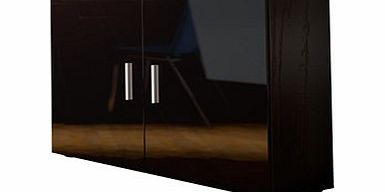 Vladon Sideboard Cabinet Vega in Black / Black High Gloss