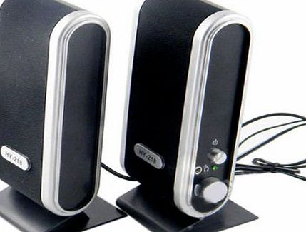 Vococal USB Power Laptop Computer Speakers With 3.5mm Microphone Headphone Audio Jack