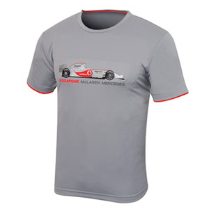 vodafone McLaren Mercedes car T-shirt - Silver