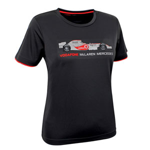 vodafone McLaren Mercedes ladies car T-shirt -