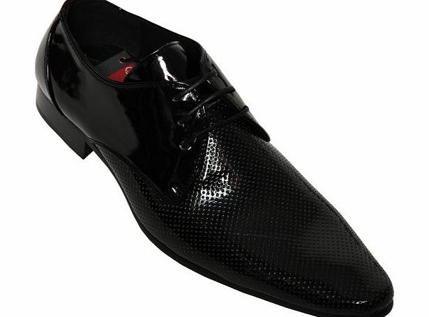 Voeut Mens Peiro Patent Leather Shoes,UK 11,Black
