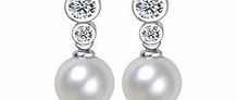 Vogue 0.8cm pearl and crystal earrings