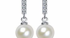 Vogue 1cm pearl drop and crystal earrings