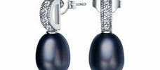 Vogue Crystal and black freshwater pearl earrings