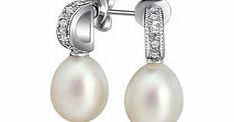 Vogue Crystal and freshwater pearl drop earrings