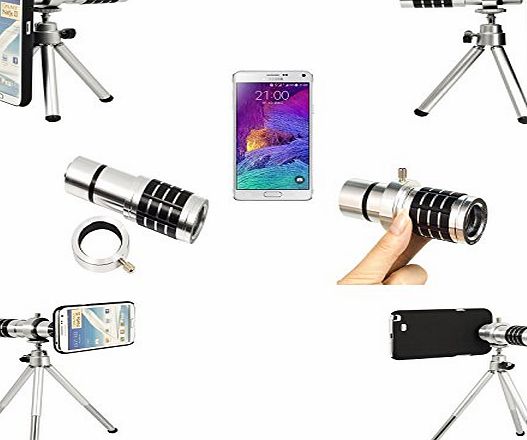 Note 4 12x Zoom Aluminum Universal Manual Focus Telephoto Telescope Phone Camera Lens Kit + Mini Tripod + Case For Samsung Galaxy Note 4