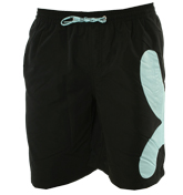 Voi Jeans Black and Sky Swim Shorts