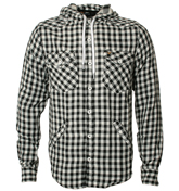 Black and White Check Hooded Shirt (Bar)