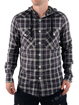 Black Bar Hooded Shirt