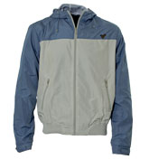 Blue and Grey Hooded Jacket