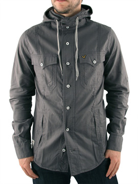Voi Jeans Charcoal Favela Hooded Shirt