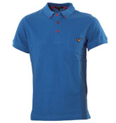 Cobalt Blue Pique Polo Shirt (New