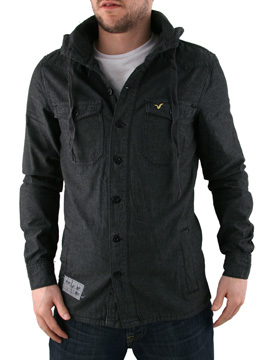 Dark Wash Gorgan Denim Hooded Shirt