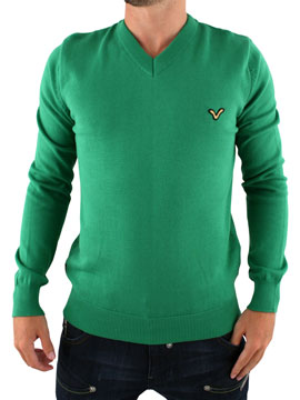 Green Harrison V Neck Knit