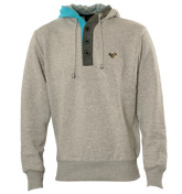 Grey and Aqua Hooded Sweatshirt (New