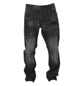 Voi Jeans Grey and Black Straight Leg Jeans