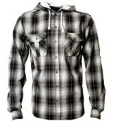 Voi Jeans Grey Check Hooded Full Button Sweatshirt