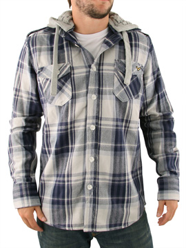 Navy Chase Hooded Shirt