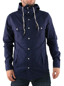 Navy Favela Hooded Shirt