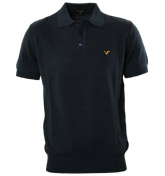 Voi Jeans Navy Knitted Polo Shirt (Leyton)