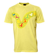 Pale Yellow T-Shirt with Printed Design