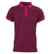 Voi Jeans Pink and Navy Stripe Polo Shirt
