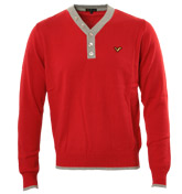 Voi Jeans Red and Grey Sweater with Button