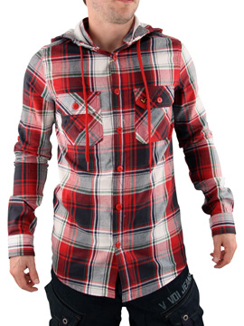 Voi Jeans Red Brad Hooded Shirt