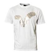 Voi Jeans White T-Shirt with Gold Printed Logo