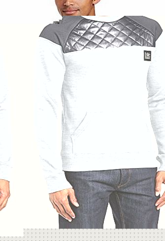  Jeans Mens Driver Checkered Crew Neck Long Sleeve Sweatshirt, Grey Marl, Large