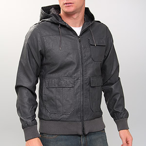 Volcom Armalite Faux leather jacket - Ebony