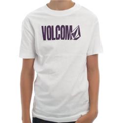 Volcom Boys Corp Font T-Shirt - White