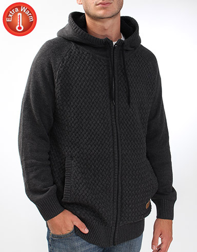 Edmond Fleece lined hooded zip knit