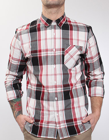 Volcom Ex Factor Plaid Shirt - Lumber Jack Red