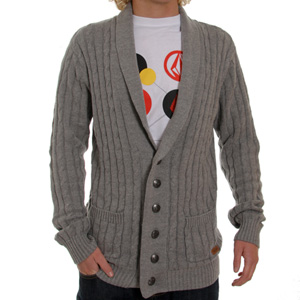 Grand Cable Cardigan - Heather Grey
