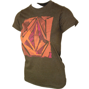 Volcom Ladies Ladies Volcom Pixel Stone T-Shirt. Chocolate