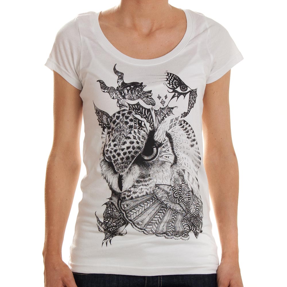 Volcom Ladies Ladies Volcom T-Shirt - FA Skullux Owl - White