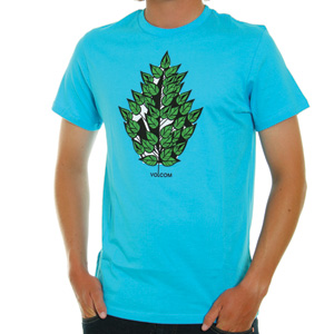 Volcom Leafy Stone Tee shirt - Cyan
