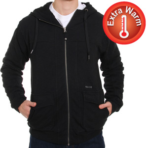 Lockdown Fleece lined zip hoody - Black