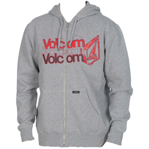 Mens Volcom 3Com Basic Zip Hoody. Heather Grey
