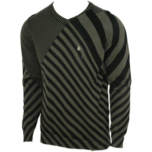 Volcom Mens Mens Volcom Tips II Stripe Knit. Charcoal