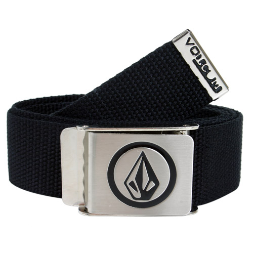 Volcom Mens Volcom Circle Stone Web Belt Black